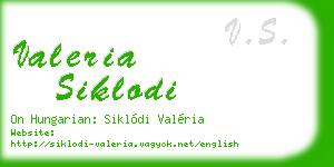 valeria siklodi business card